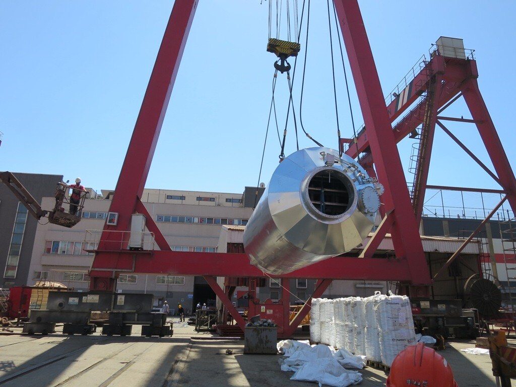 Scrubber at shipyard where FSQ assisted the customer with installation