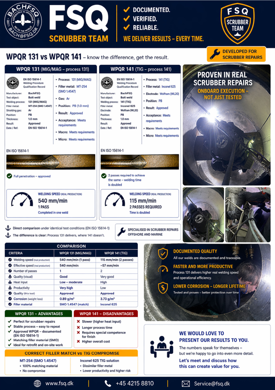 WPQR 131 vs WPQR 141 comparison for scrubber repairs